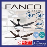 Fanco Tributo DC Motor 5 Blade Ceiling Fan with 3 Tone 36W Ultra Bright LED Light Kit and Remote Control