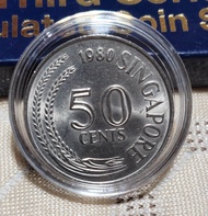 Vintage Singapore 50-cent Lionfish coins