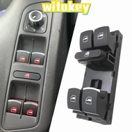 WITAKEY Car Window Lifter, 8 Pins 5ND959857 Window Control Switch, Auto Accessories ABS Chrome Master Electric Window Switch for VW/ Jetta /Tiguan /Golf /GTI MK5 MK6 Passat