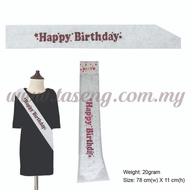 Sash - Happy Birthday Sash White