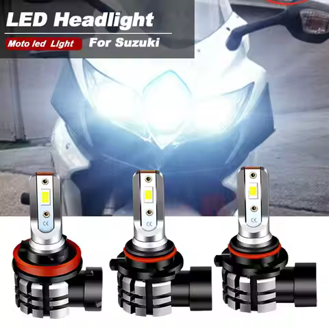 Motorcycle 9600LM LED Headlight High Low Beam Park Light Bulbs Kit 4PCS White 6000K For 2008 2009 Su