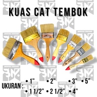 Kuas Cat Tembok Dinding Gagang Kayu Ukuran 1-5 Inch Koas Besi/Alat Cat
