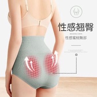 蜂巢無縫高腰收腹內褲 產後修身束腰提臀 石墨烯純棉女裝大碼- 淺灰 XL