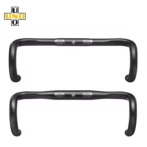 UNO HB-CR12 6061-T6 Aluminum Matte Black Road Bike Handlebar 31.8 / 25.4mm Clamp – 380/400/420/440/4