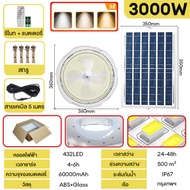 XL ไฟโซล่าเซลล์ โคมไฟเพดาน 3000W ไฟติดห้องนอน ไฟวงกลม ไฟสปอร์ตไลท์ Solar Light LED ไฟติดผนัง โคมไฟถน