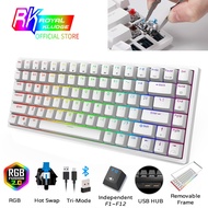 Royal Kludge RK84(RK857) Hot-Swappable Bluetooth/2.4Ghz Wireless /Wired 80% RGB Mechanical Gaming Keyboard, Three Mode 84 Keys Keyboard