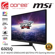MSI 31.5" G321Q WQHD (2560x1440 @170HZ) IPS PANEL LCD GAMING MONITOR (1MS, INPUT: HDMI+ DP, VESA, NO