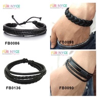 Fur Nyce Leather Braided Bracelet men women fashion black Bracelet