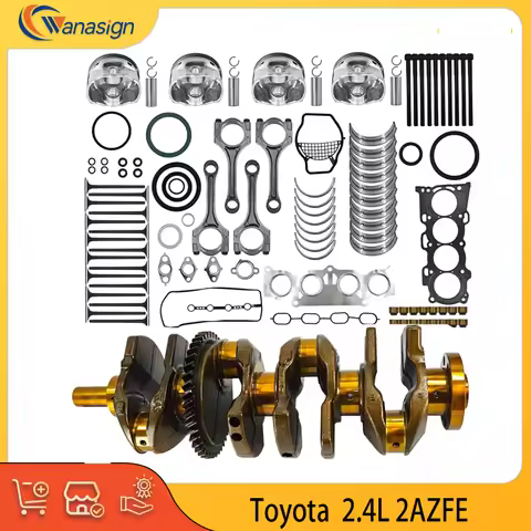 Engine Rebuild Kit Crankshaft Piston Connecting Rod Bearing Head Gasket Set Fit 2.4 L L4 GAS 2AZFE F
