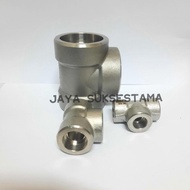 Tee Stainless SS 304 Class 3000 Socket Weld 1" inch Tee SW 3000 Sockweld SS304