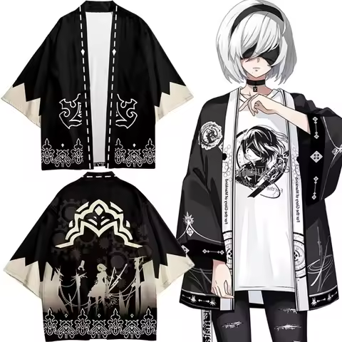Game NieR Automata Anime Shirt Clothing Japanese Traditional Haori Cosplay Kimono Women Men Harajuku
