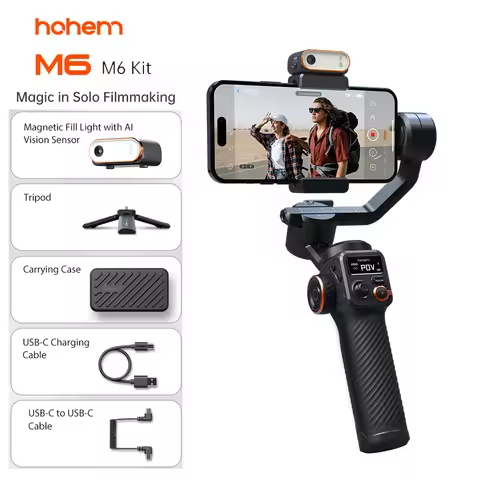 Hohem iSteady M6 3-Axis Handheld Gimbal Stabilizer Selfie Tripod for Smartphone with AI Magnetic Fil