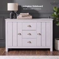 Synergy House Lexington 2 Door 3 Drawer Sideboard Display Cabinet (3.9ft, White)