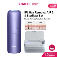 Ulike Sapphire AIR-3  IPL Laser Hair Removal&amp; Sterilizer Box Set Nearly Painless Results in 3 weeks and 0.7s/flash with automatic continuous flashes and ice cooling hair removal Heavy Hair Face Bikini Leg Body Skin Care
