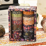 HOSTY 12 rolls/set Cute Plant Leaves Washi Tape Kawaii Flower Masking Tape Whale Decorative Tape For