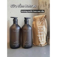 Premium Hetras shower gel – Luxurious perfume fragrance No.20 Santal Fresh / No.07 Hotel Wood – 1L
