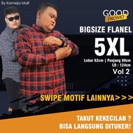 KEMEJA Men's Flannel Shirt Long Sleeve Jumbo 5XL LD 124cm Cotton Wool Premium Original Brand Vol 2