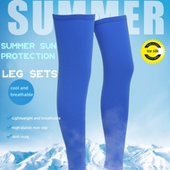 【Much better】Ice Silk Leg Cover Arm Leg Sleeve  Riding Sunscreen Leg sleeve Cycling Camping Bike Spo