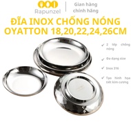 OYATTON stainless steel plate, Korean style stainless steel plate, flat bottom stainless steel plate