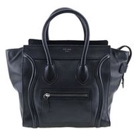 二手CELINE Luggage Micro Shopper 手提包 167793，小牛皮，義大利製，黑色，A5 拉鍊，女款