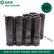 SATA 1/2" DR. 6PT. THIN WALL IMPACT DEEP SOCKET / SOCKET HITAM BOX / SATA 34410T 17MM / SATA 34412T 