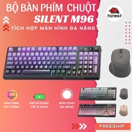 Free Wolf M96 Wireless Keyboard Set + X7 Mouse - Media Knob, Control Screen, Strong Battery
