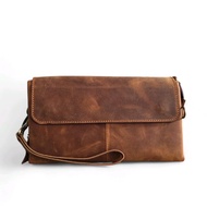 Handmade Leather Clutch with Timeless Design, ferry Type, ch Material