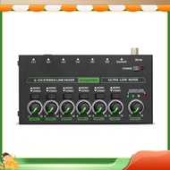 etheMini Audio Mixer 6 Channel Stereo Line Mixer DC5V  Microphone Control Mixer for Professionals Be