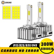 D3S D1S D2S D4S LED Headlight Bulb HID Xenon Light 300W 600000LM 6500K Canbus Turbo Fan Plug&Play D2