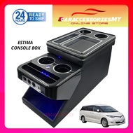 Universal / Toyota Estima WITH LED Light BLUE UBS Charger Arm Rest Console Box (Black Color) ACR50  