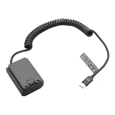 Dummy Battery Type-C Spring Cable Plastic NP-FZ100 NP FZ100 For Sony A9 A9R A9S A7R3 A7M3 A7S3 A7III