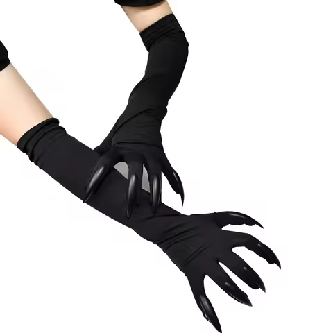 Halloween Black Gloves with Long Nail Cosplay Costume Vanitas Accessories Props The Case Study of Va