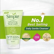 Simple Kind to Skin Face Wash Refreshing/Moisturising/Waterboost/Purifying/Age Resisting/VC 150ml Cl
