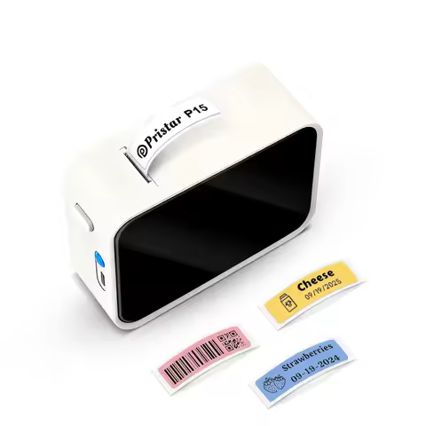 Portable Label Printer P15 Mini Bluetooth Thermal Printer Wireless Self Adhesive Sticker Labeller or