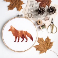 Fox Silhouette Cross Stitch PDF Pattern 十字繡