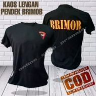 kaos brimob hitam - baju brimob PRIA dewasa katun