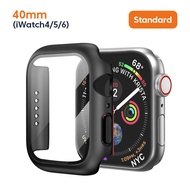 KUULAA คลุมทั้งหมดสำหรับ Apple Watch Series 4/5/6/7 Waterproof Scratch Resistan i/กรณีนาฬิกา 40mm 41mm 44mm 45mm ปกป้องหน้าจอสำหรับ i/นาฬิกาแก้วที่ทนทาน + เคส