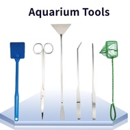 4/5/6Set Aquarium tools Fish tank brush/Fish net/Aquarium tweezers/Water grass scissors