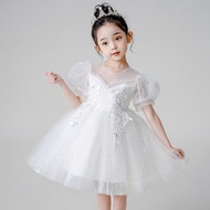 Children Princess Dress Kindergarten Performance Costume Dress Trailing Dress 3-13 Years Old Girl Fl