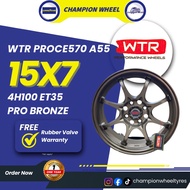*SET* WTR (FLOW FORMING) PROCE570 A55 15X7 4H100 ET35 PRO BRONZE WHEEL/RIM SET (4PCS)
