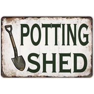 Tanda HYBLOM Vintage Potting Shed untuk Hiasan Taman Klasik, Rumah Hijau, Aksesori She Shed - Tanda 
