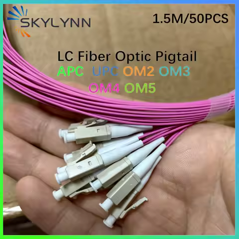 LC Pigtail 1.5M 50Pcs Single Mode G657A2 Multi Mode OM2/OM3/OM4/OM5 0.9mm LSZH Jacket Fiber Optic Pi