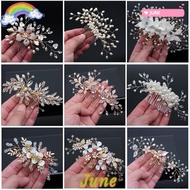 JUNE1 Bridesmaid Hairpins Women Girls Jewelry Crystal Peals Hair Ornaments