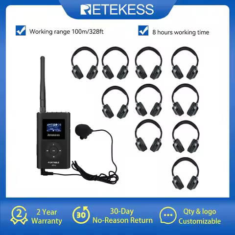 Retekess 0.3W FT11 FM Transmitter 10pc TR101/TR104 Headphone MP3 Broadcast Radio Transmitter Tour Gu