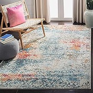 Safavieh Luxor Collection LUX308A Modern Abstract Area Rug, 6' 7" x 9' 2", Ivory/Blue