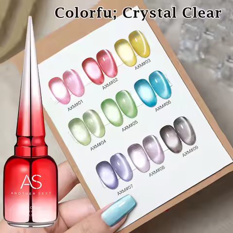 AS Tpo Free Summer Candy Jelly Color Nail Polish Gel 9 Colors Transparent Jelly Colors Cat Magnetic 
