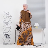 BAJU GAMIS BATIK 2024 MODEL BARU GAMIS BATIK MODERN TERBARU 2024 GAMIS BATIK PEKALONGAN WANITA MUSLI