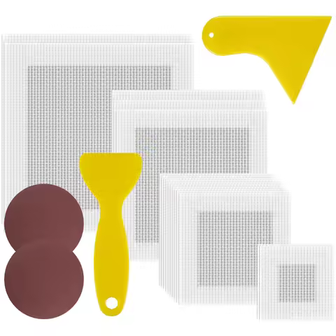 21Pcs Mesh Wall Repair Patch Drywall Repair Kit 2/4/6/8inch Fiberglass Mesh Crack Patch Self Adhesiv