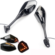 Motorcycle Mirror With LED Turn Signal Light Side Rearview Mirrors For Honda CBR600RR CBR300R CBR100