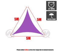 Purple Triangle Sun Shade Sail 420D Oxford Fabric Waterproof Awning 98% UV Protection Outdoor Shade 
